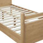 Modway Leni Twin Size Vegan Leather and Wood Platform Bed Frame - Light Oak Canyon-9