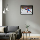 Nathan Mackinnon Colorado Avalanche Shooting - Framed Canvas - 31" x 22"-Ready to hang - arrives fully assembled