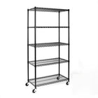 Seville Classics 5-Tier NSF Steel Shelving - Black - 72" H x 36" W x 18" D-Material: Metal