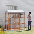 PawHut 81" H Catio Outdoor Enclosure - Orange-Assembly is straightforward, typically taking 1-1.5 hours for two people 