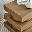 Modway Perpetuate Totem End Table - Caramel Ash-Non-Marking Floor Glides