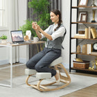 HOMCOM Ergonomic Wood Kneeling Chair with Thick Pads for Improved Posture - Cream White-Promote the blood circulation, reduce the pressure on the spine, neck and back