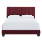 Modway Celine Channel Tufted Performance Velvet Twin Platform Bed - Maroon-Reinforced Center Beam With Support Legs