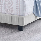 Modway Celine Channel Tufted Performance Velvet Twin Bed - Light Grey-Added Support Legs