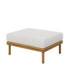 Modway Wren Outdoor Patio Teak Wood Ottoman - Natural/Sail-Plastic Floor Glides