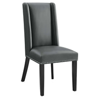 Modway Baron Vegan Leather Dining Chair - Grey-Elegant Modern Dining Side Chair