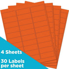 JAM Paper Mailing Address Labels - 1 x 2 5/8 - Orange - 4 sets of 120-2.6"h x 1"w x 1/5"d