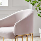 Modway Legacy Performance Velvet Armchair - Pink-Stainless Steel