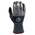 SHOWA 381MFT Pro Microporous Foam Embossed Grip Nitrile Glove - Microfiber Liner - Black/Grey - XLarge-Microporous foam nitrile coating