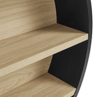 Modway Romy 47" Round Wall Book Shelf - Black/Natural-Assembly Required