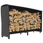 Outsunny 6 ft Firewood Rack with Cover Wood Storage Holder - Black-3/5 face cord capacity keeps a large amount of firewood organized