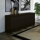 Manhattan Comfort Viennese 62.99" 6-Shelf Buffet Cabinet, Black (100653)-No Legs. Closed Mop Base.