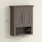 kleankin Bathroom Wall Cabinet with Shelf - Brown-Made of MDF for stable construction