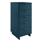 Manhattan Comfort Granville Modern Tall Narrow and Standard Dresser Set - Midnight Blue-Open Contemporary Mop Base Side Legs. Adding Seamless Fashion Design and Durability.