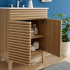Modway Render 24" Bathroom Vanity - Oak/White-Mid-Century Modern Style