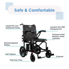 Journey Air 2026 Lightweight Folding Power Wheelchair - Black-Supports up to 300 lb for dependable daily use