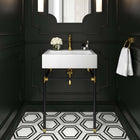 Modway Redeem 24" Wall-Mount Black Stainless Steel Bathroom Vanity - Black/White-Black Stainless Steel Frame