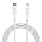 AXS PROCharge Premium USB-C to Lightning Braided Cable (1.2M) - White/Grey-Made from recycled materials