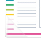 Emily Ley Simplified 2026-27 Happy Stripe Standard Desk Pad - 22" x 17" - Bilingual-One month per page format has unruled daily blocks, a lined notes section and a “simplicity tip”. 