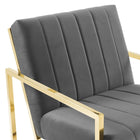 Modway Inspire Channel Tufted Performance Velvet Armchair - Charcoal-8