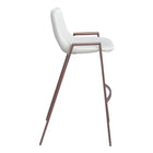 Zuo Desi Barstool - White/Walnut - Set of 2-Dimensions: 21.7" L x 20.7" W x 39.0" H
