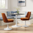 Modway Lippa Swivel Dining Performance Velvet Side Chair - White Rust-360º Swivel Capability