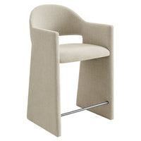 Modway Talia 37" Upholstered Fabric Counter Stool - Linen-Upholstered Slub Weave Fabric