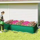 Outsunny Galvanized Raised Garden Bed - 94.5" L x 47" W x 24" H - Green-Powder-coated galvanized steel frames is water-resistant and anti-rust 
