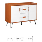 Modway Energize 48" Double Sink Compatible Bathroom Vanity Cabinet - Cherry/White-Full-Extension Drawers