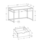 Monarch Specialties 7222 42" Computer Desk - White/Silver Metal-Compact design and contemporary style ideal for smaller home offices
