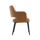 Manhattan Comfort Tremont 22.8" Modern Leatherette Upholstered Dining Arm Chair - Saddle - Set of 2-Seat Height: 18.9 in