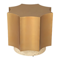 Zuo Osam Side Table - Gold/Beige-Rubber feet help prevent floor scratches