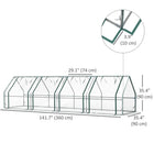 Outsunny 12' x 3' x 3' Portable Mini Greenhouse - Clear- Roll-up zippered 4 doors allow for easy access and air ventilation
 
