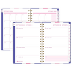 HilroyMahjong 15-Month Weekly Monthly Small Planner - 6-3/8" H x 6-1/4" W - Purple - Bilingual-15 tabbed monthly pages to quickly flip to any date