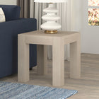 Hudson&Canal Langston 22"W Square Side Table - Alder White-Features easy assembly