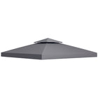 Outsunny 10' L x 10' W Square 2-Tier Gazebo Canopy Replacement Top Cover - Dark Grey-Replacement canopy will fit 3 x 3(m)/9.8' x 9.8' size frame
