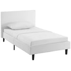 Modway Anya Fabric Twin Bed - White-Upholstered In Polyester Fabric