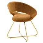 Modway Nouvelle Performance Velvet Dining Chair - Gold/Cognac - 2 Pack-Chair Weight Capacity: 331 lbs.