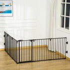 PawHut Pet Safety Playpen Room Divider - Black-Overall Dimensions (Folded): 24.4" L x 6.1" W x 30.7" D (62 x 15.5 x 78 cm)