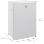 HOMCOM 3 cu ft  Compact Upright Mini Freezer with Reversible Single Door - White-Manual defrost setting ensures hassle-free cleaning