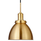 Hudson&Canal Madison 12" Wide Pendant with Metal Shade - Brass/Brass-Paired with a brass dome metal shade