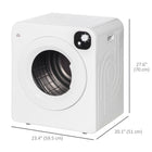 HOMCOM Portable 3.22 cu ft Compact Laundry Dryer - 1300 W - White-Aside from drying, the portable tumble dryer also has sterilization capabilities