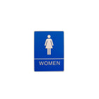 Futech  Blue Washroom Sign Woman with Braille-Braille Code Available