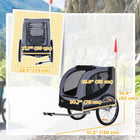 PawHut Pet Foldable Bike Trailer Wagon - Grey-Mesh windows for proper ventilation and outside view 