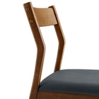 Modway Solara Vegan Leather Wood Dining Side Chairs - Walnut/Black - 2 Pack-10
