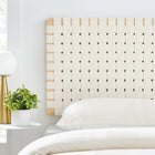 Modway Sparta Weave Wall-Mount Vegan Leather Twin Headboard - Natural Beige-Vegan Leather Basket Weave