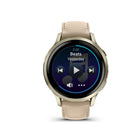 Garmin Venu 4 Smartwatch - 41 mm - Lunar Gold with Bone Silicone Band and Light Sand Leather Band-Health status (new): See whether your health metrics — such as resting heart rate, HRV, skin temperature and Pulse Ox while sleeping — are trending away from your usual range, which could indicate added stress to your body. These changes could be related to physical activity levels, environment, stress, alcohol intake, potential illness, and more. This feature is currently available in beta