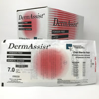 DermAssist 133800 Sterile Latex Powder-Free Surgical Gloves - Clear - Size 8.0 - 50 Pack-Improved Wet/Dry Grip