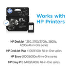 HP 67XL Black Original Ink Cartridge-Yields up to 240 pages
