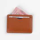 Decent Living Leather Card Holder Wallet - Brown-All edges polished and sealed
